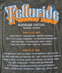 Telluride Bluegrass Festival 2021 Poster T-Shirt