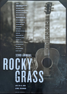 2005 RockyGrass Poster - Sepia Guitar - 33rd Annual